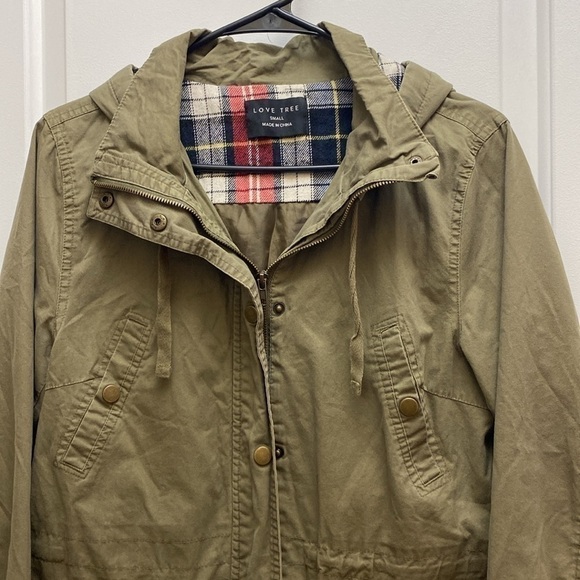 Love Tree army green light hooded jacket size small - Picture 3 of 9